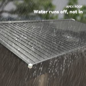 11' x 13' Garden Storage Shed Metal Tool Storage House, with Double Sliding Doors, Foundation Kits Included, Brown - Image 7