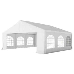 Outsunny 20' x 20' Heavy-duty Large Wedding Tent, Outdoor Carport Garage Party Tent, Patio Gazebo Canopy with Sidewall, White - Image 2