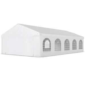 Outsunny 20'x33' Heavy Duty Large Party Tent & Carport with Removable Sidewalls, Portable Garage Canopy Tent, White - Image 2