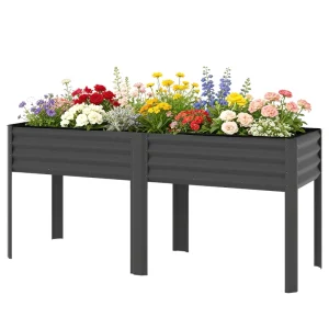 Galvanized Raised Garden Bed with Legs, 71" x 22" x 31.5" Raised Planter Box with Reinforced Bars and Non-Woven Fabric - Image 2