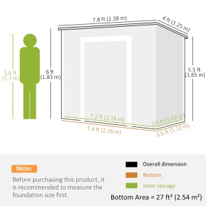 Outsunny 8' x 4' Resin Outdoor Storage Shed with Floor, Window, Lockable Doors and Vents for Backyard Patio Lawn, Light Grey - Image 4