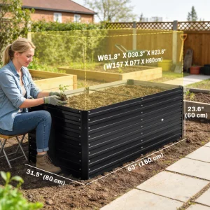 5' x 3' x 2' Raised Garden Bed, Galvanized Planter Box - Image 3