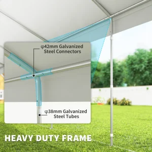 Outsunny 20'x33' Heavy Duty Large Party Tent & Carport with Removable Sidewalls, Portable Garage Canopy Tent, White - Image 4