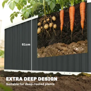 Galvanized Raised Garden Bed, Deep Rot Planter Box, Outdoor Garden Bed with Plant Labels, 7' x 2' x 2', Dark Grey - Image 4