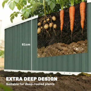 Galvanized Raised Garden Bed, Deep Rot Planter Box, Outdoor Garden Bed with Plant Labels, 5' x 2' x 2', Light Green - Image 4