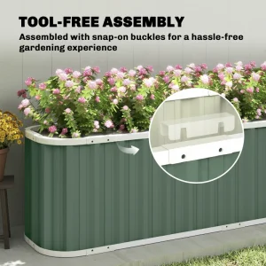 Galvanized Raised Garden Bed, Deep Rot Planter Box, Outdoor Garden Bed with Plant Labels, 7' x 2' x 2', Light Green - Image 4