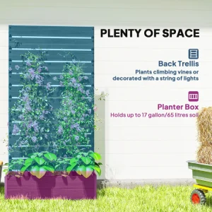 Trellis Planter for Climbing Plants, Raised Garden Bed with Trellis, Planter Box for Outdoor Garden, Black - Image 4