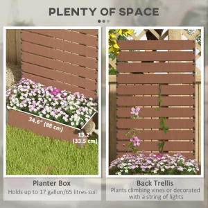 Trellis Planter for Climbing Plants, Raised Garden Bed with Trellis, Planter Box for Outdoor Garden, Light Brown - Image 4