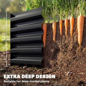 8 x 2.6 x 1.5ft Galvanized Raised Garden Bed, Reinforced Outdoor Planter Box with Open Bottom, Black - Image 4