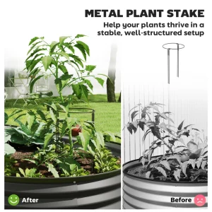 6' x 3' x 1' Large Outdoor Planter Box, Galvanized Raised Garden Bed with Metal Plant Stake, Black - Image 4