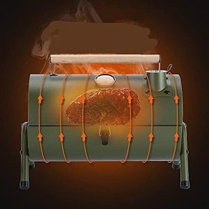 Portable Charcoal Grill, Tabletop Outdoor Barbecue Smoker, Small BBQ Grill for Outdoor Cooking Backyard Camping Picnics Beach GREEN - Image 2