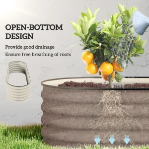 6.5 x 2 x 1.5 FT Galvanized Steel Raised Garden Bed, Metal Garden Bed Planter Box with Safety Edging, Cream White - Image 5