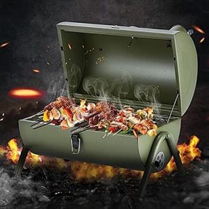 Portable Charcoal Grill, Tabletop Outdoor Barbecue Smoker, Small BBQ Grill for Outdoor Cooking Backyard Camping Picnics Beach GREEN - Image 3