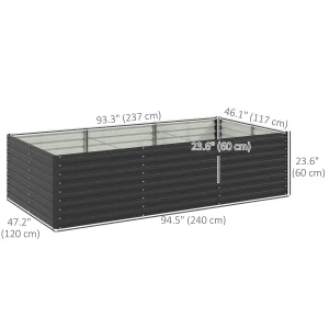 8' x 4' x 2' Raised Garden Bed, Galvanized Planter Box for Growing Flowers, Herbs and Vegetables, Dark Grey - Image 5