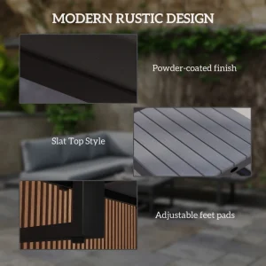 Outsunny 4 Pieces Outdoor Patio Furniture Set, 5-Level Reclining Garden Corner Sofa Set, Outdoor Lounge Conversation Sectional - Image 6