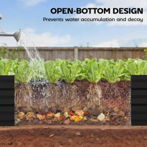 8'x2'x1' Galvanized Raised Bed, Large Elevated Planter Box for Growing Flowers, Herbs and Vegetables, Black - Image 6
