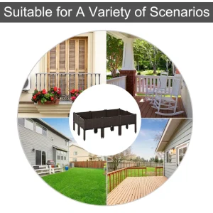 6-piece Raised Garden Bed PP Raised Flower Bed Plant Stand Stackable Vegetable Herb Grow Box - Image 6