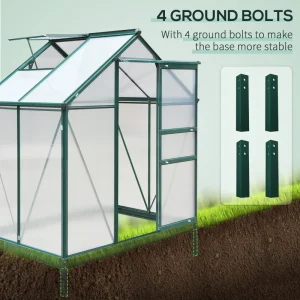 6.2' x 4.3' x 6.6' Clear Polycarbonate Greenhouse with Sliding Door - Image 6