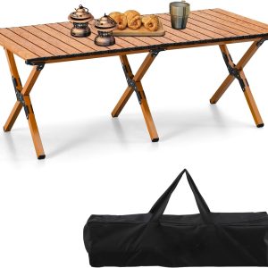 Foldable Folding Table for outdoor Large - Brown - Image 1