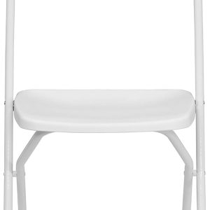 White Plastic Fan Back Folding Chair - Image 1