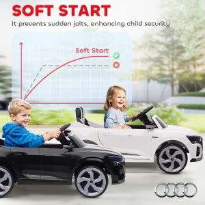 Qaba 12V Battery Powered Kids Electric Car, Audi Q8 etron Sportback Licensed Ride on Car w/ Remote Control, Black - Image 7
