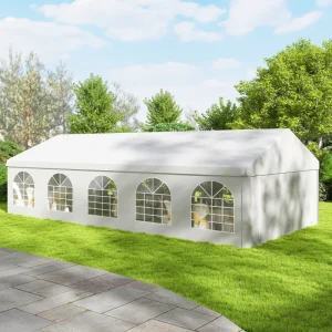 Outsunny 16'x32' Heavy Duty Large Party Tent & Carport with Removable Sidewalls, Portable Garage Canopy Tent, White - Image 7
