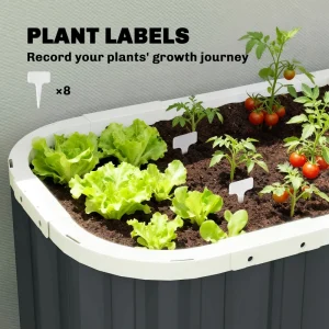 Galvanized Raised Garden Bed, Deep Rot Planter Box, Outdoor Garden Bed with Plant Labels, 7' x 2' x 2', Dark Grey - Image 7