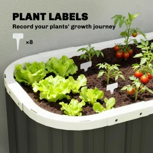 Galvanized Raised Garden Bed, Deep Rot Planter Box, Outdoor Garden Bed with Plant Labels, 5' x 2' x 2', Dark Grey - Image 6