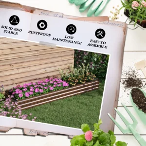 8'x2'x1' Galvanized Raised Bed, Large Elevated Planter Box for Growing Flowers, Herbs and Vegetables, Dark Brown - Image 7