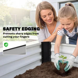 8 x 2.6 x 1.5ft Galvanized Raised Garden Bed, Reinforced Outdoor Planter Box with Open Bottom, Black - Image 7