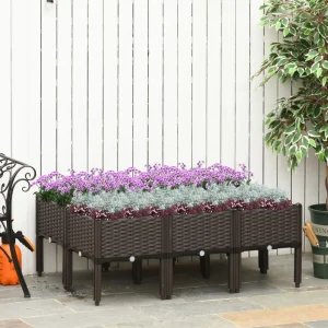 6-piece Raised Garden Bed PP Raised Flower Bed Plant Stand Stackable Vegetable Herb Grow Box - Image 7