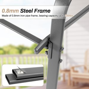 Patio Chairs Set of 4, Stackable Textilene Outdoor Dining Furniture for All Weather, with 17.7″ Wide Seat & Metal Frame, for Garden, Backyard - Image 9