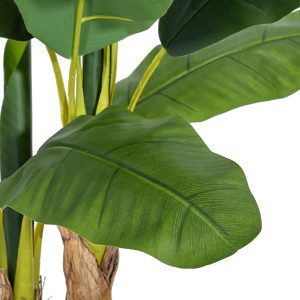6 ft Artificial Banana Tree with Gray Pot, Fake Plants with 21 Faux Banana Leaves, Artificial Plants for Decor Indoor Suitable for Court-Yard, Living Room, Office and Home Decor - Image 4