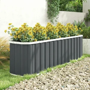 Galvanized Raised Garden Bed, Deep Rot Planter Box, Outdoor Garden Bed with Plant Labels, 7' x 2' x 2', Dark Grey - Image 8