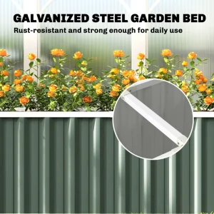Galvanized Raised Garden Bed, Deep Rot Planter Box, Outdoor Garden Bed with Plant Labels, 7' x 2' x 2', Light Green - Image 8