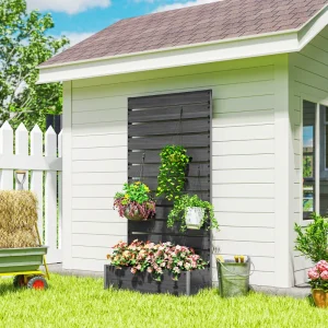 Trellis Planter for Climbing Plants, Raised Garden Bed with Trellis, Planter Box for Outdoor Garden, Black - Image 8