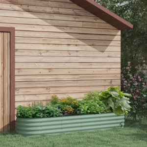 8 x 2 x 1.5 FT Galvanized Steel Raised Garden Bed, Metal Garden Bed Planter Box with Safety Edging, Green - Image 8