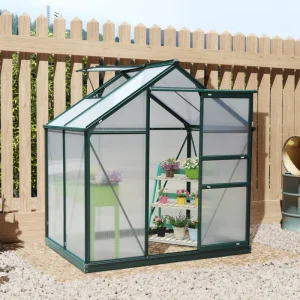 6.2' x 4.3' x 6.6' Clear Polycarbonate Greenhouse with Sliding Door - Image 8