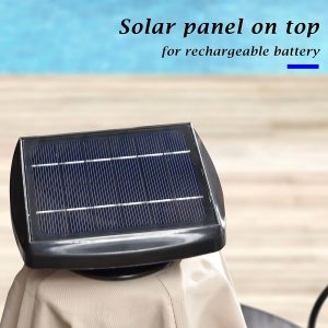 10' X 10' Feet Double Top Deluxe Solar Powered LED Square Patio Umbrella Offset Hanging Umbrella Outdoor Market Umbrella Garden Umbrella, Beige - Image 9