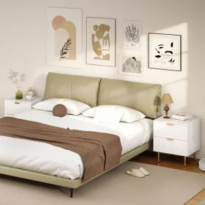 HOMCOM Bedside Table, Modern Nightstand with 2 Drawers, Side End Table with Metal Legs for Living Room, Bedroom, White - Image 6