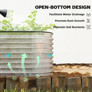 2Pc Galvanized Raised Garden Bed, 6 x 2 x 2 ft Modular Metal Garden Beds with Rubber Strip Edging, Silver - Image 8