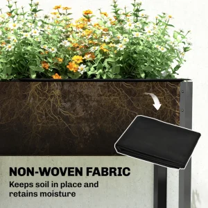 Galvanized Raised Garden Bed with Legs, 71" x 22" x 31.5" Raised Planter Box with Reinforced Bars and Non-Woven Fabric - Image 9