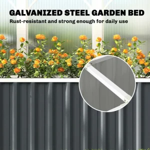 Galvanized Raised Garden Bed, Deep Rot Planter Box, Outdoor Garden Bed with Plant Labels, 7' x 2' x 2', Dark Grey - Image 9