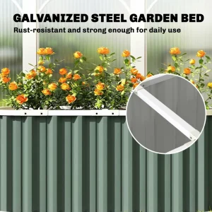 Galvanized Raised Garden Bed, Deep Rot Planter Box, Outdoor Garden Bed with Plant Labels, 5' x 2' x 2', Light Green - Image 9
