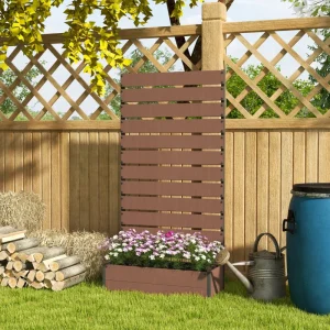 Trellis Planter for Climbing Plants, Raised Garden Bed with Trellis, Planter Box for Outdoor Garden, Light Brown - Image 9