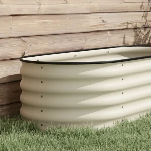 8 x 2 x 1.5 FT Galvanized Steel Raised Garden Bed, Metal Garden Bed Planter Box with Safety Edging, Cream White - Image 9