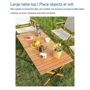 Foldable Folding Table for outdoor Large - Brown - Image 4
