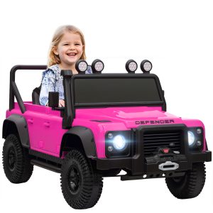 Qaba Land Rover Licensed Kids Ride on Truck with Remote Control, Spring Suspension, LED Lights, 3 Speed for Ages 3-5, Pink - Image 11