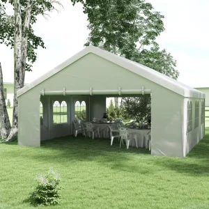 Outsunny Heavy Duty Party Tent, 19.5' x 19' Large Sun Shade Canopy Tent for Parties, Events, BBQ Grill, White - Image 3