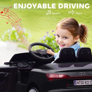 Qaba 12V Battery Powered Kids Electric Car, Audi Q8 etron Sportback Licensed Ride on Car w/ Remote Control, Black - Image 6